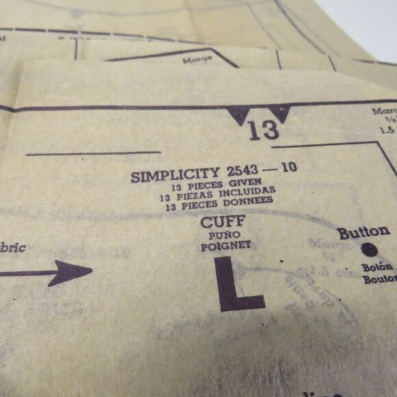 Simplicity 2543 sewing pattern Boys size 10 Shirt (complete) - Picture 9 of 11